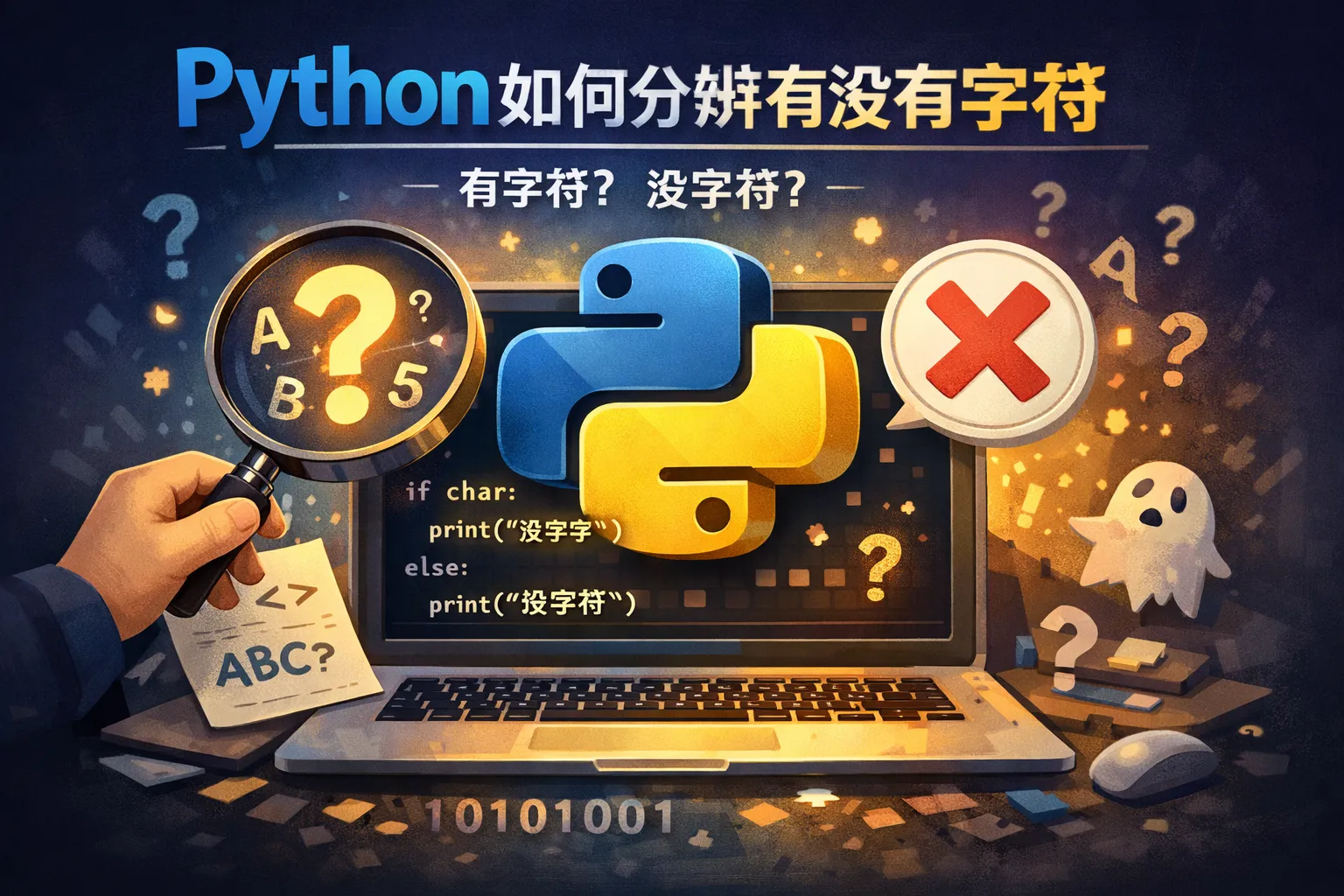 python如何分辨有没有字符