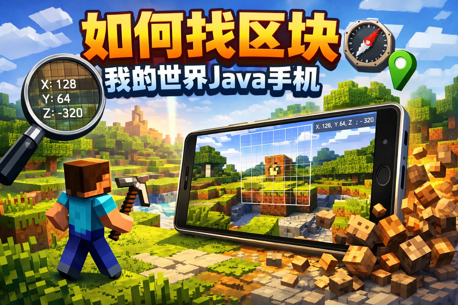 如何找区块我的世界java手机