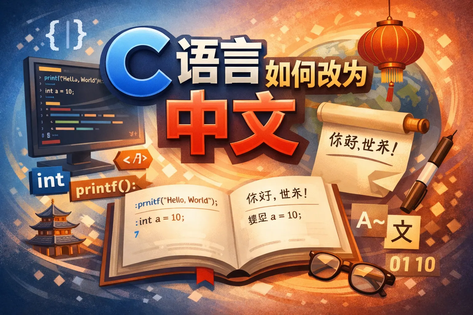 c语言如何改为中文