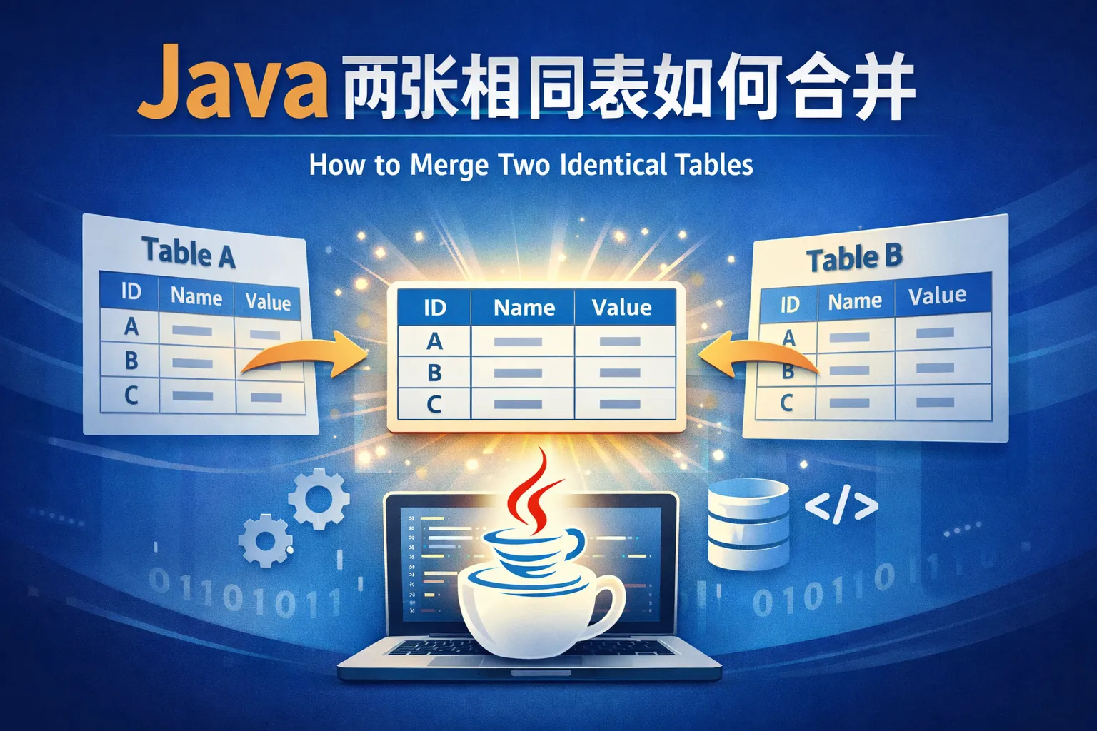 Java两张相同表如何合并