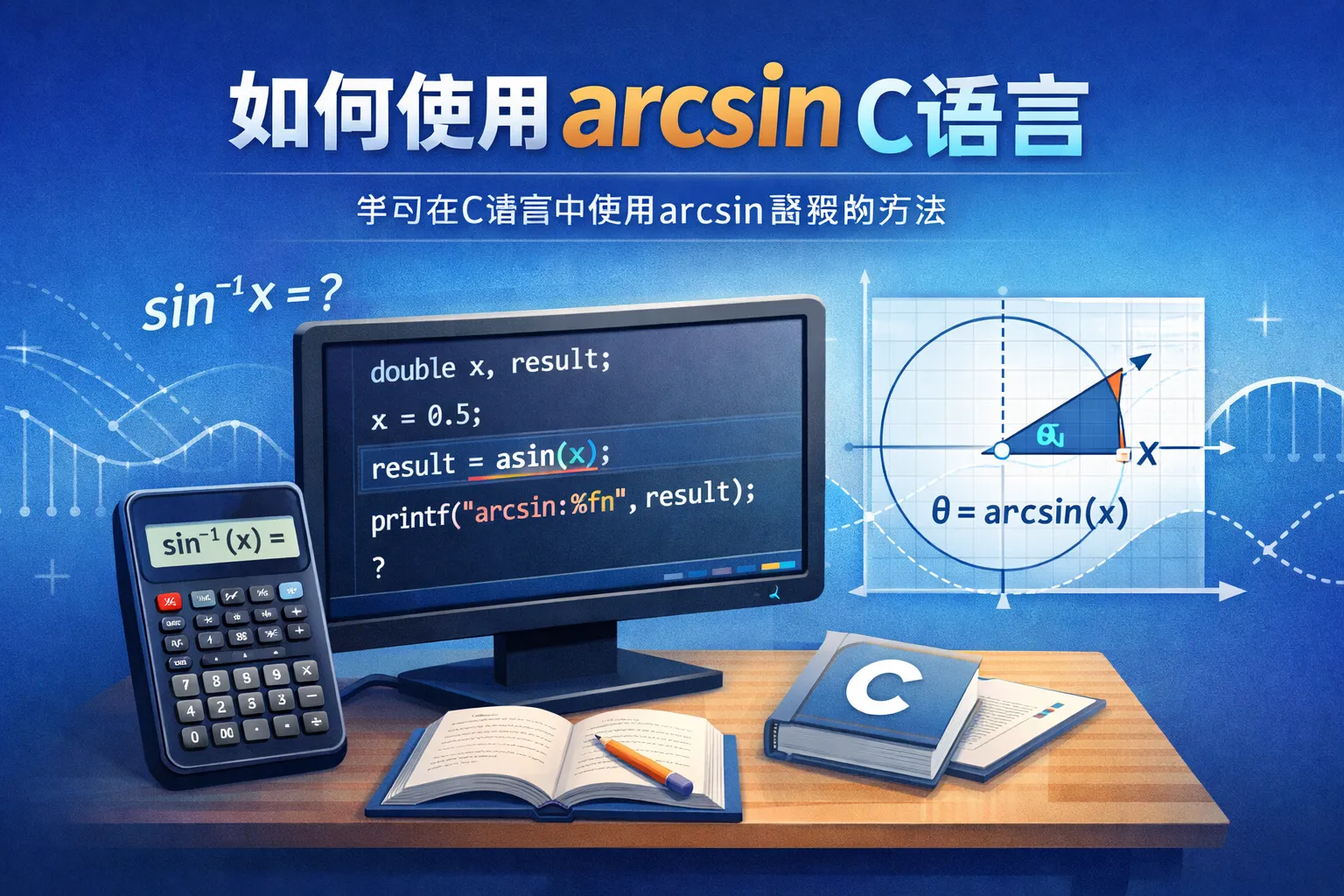 如何使用arcsin c语言