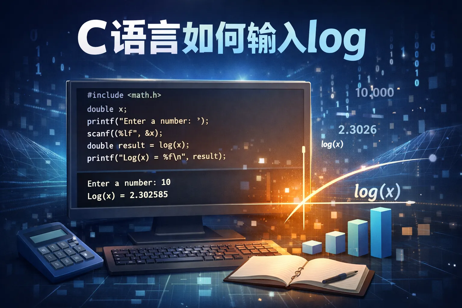 c语言如何输入log