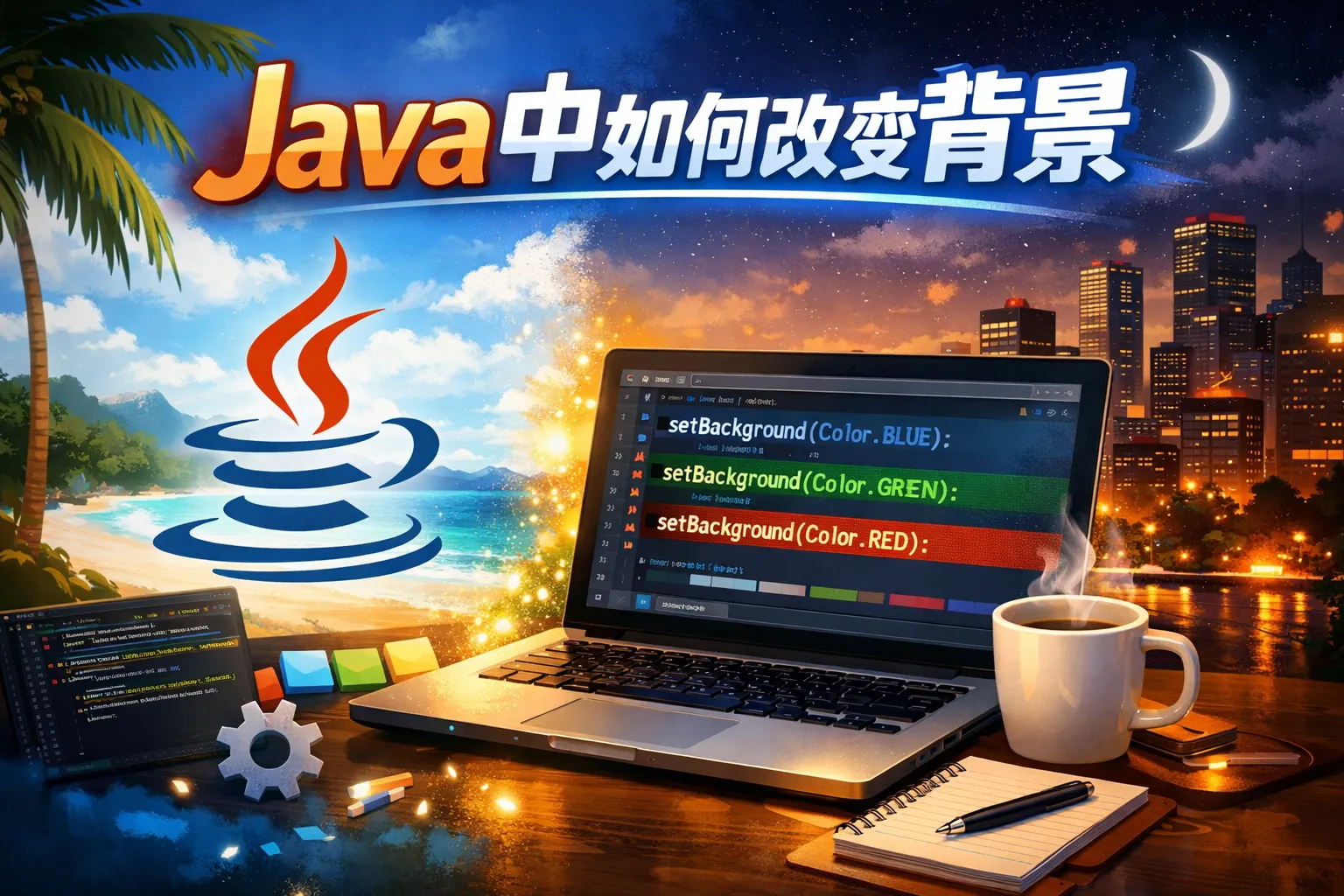 Java中如何改变背景