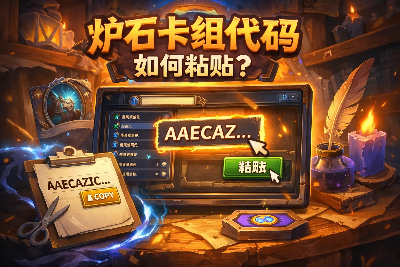 炉石卡组代码如何粘贴