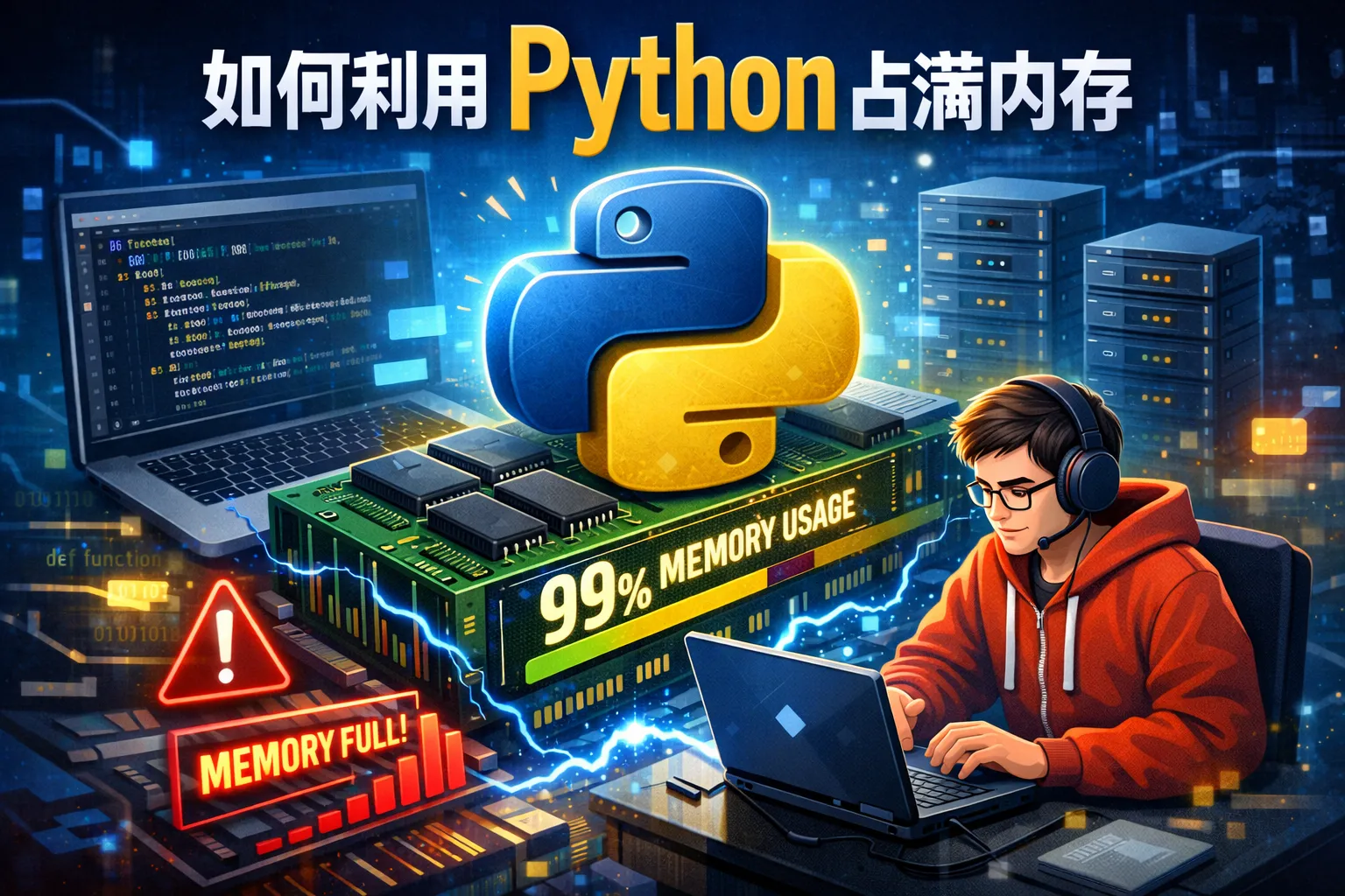 如何利用python占满内存