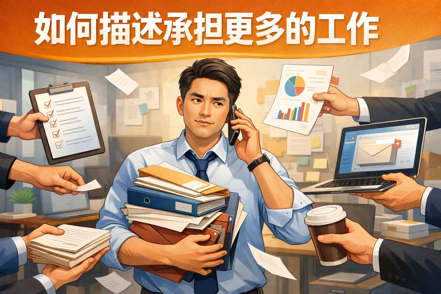 如何描述承担更多的工作