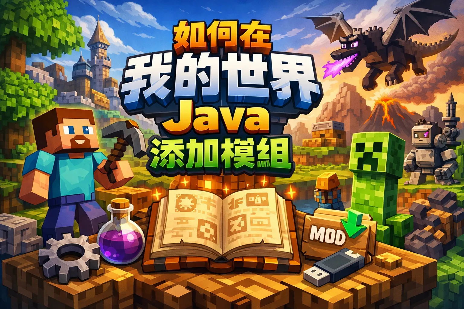如何在我的世界java添加模组