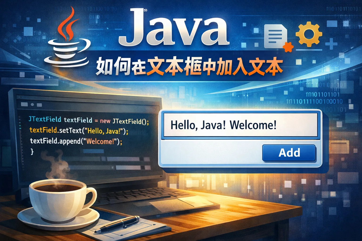 Java如何在文本框中加入文本