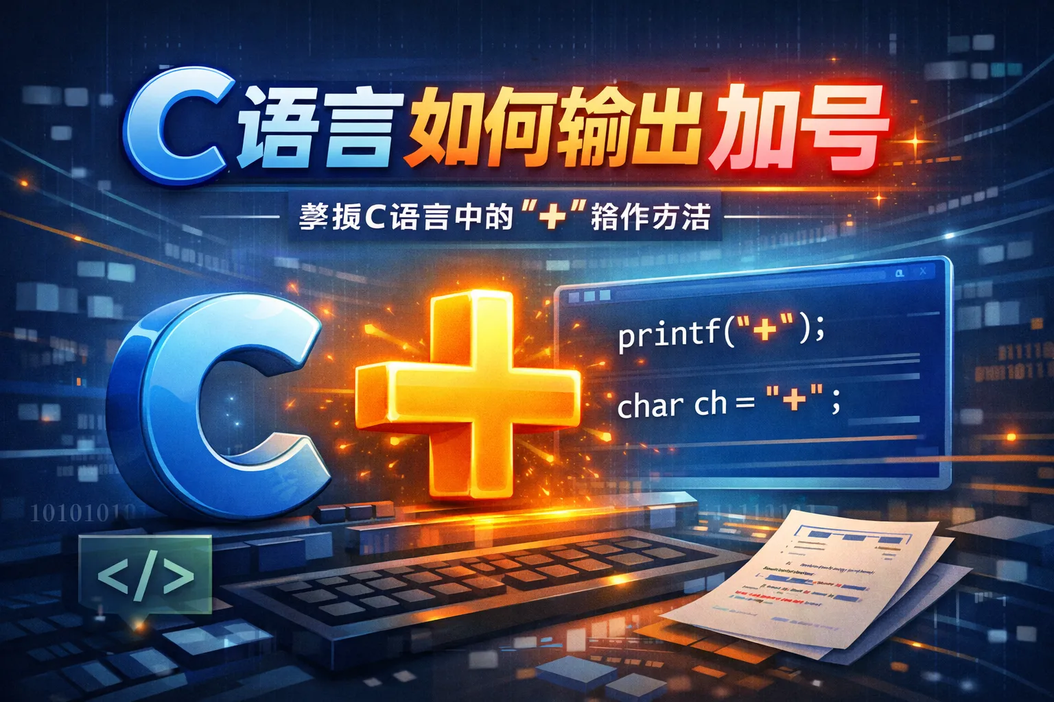 c语言如何输出加号