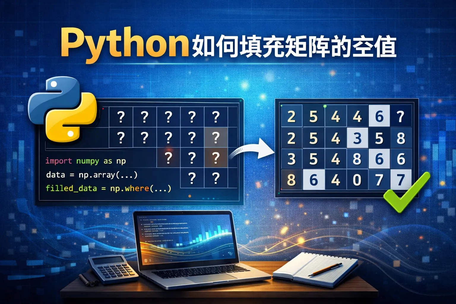 python如何填充矩阵的空值