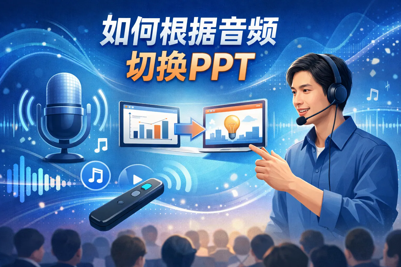 如何根据音频切换ppt