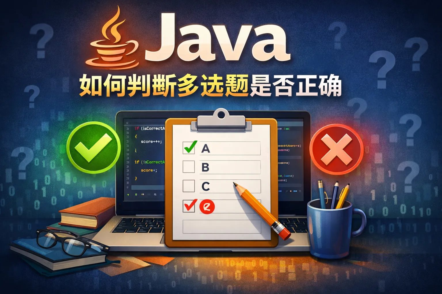 Java如何判断多选题是否正确