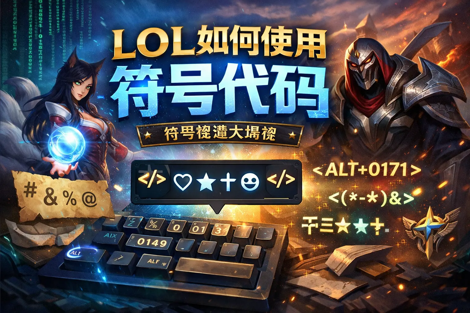 lol如何使用符号代码