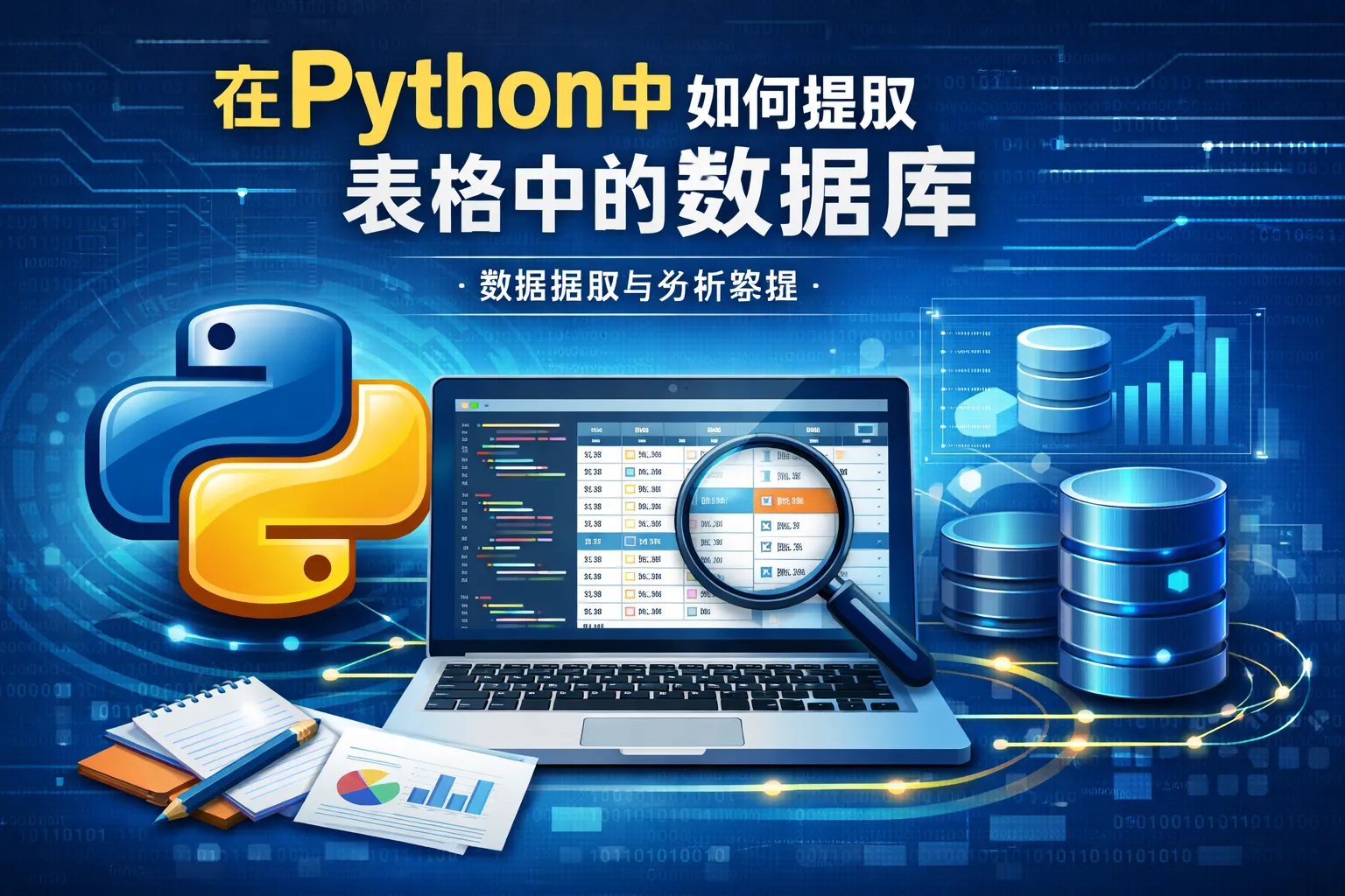 在python中如何提取表格中的数据库