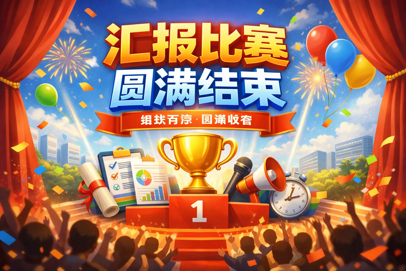 汇报比赛如何组织结束