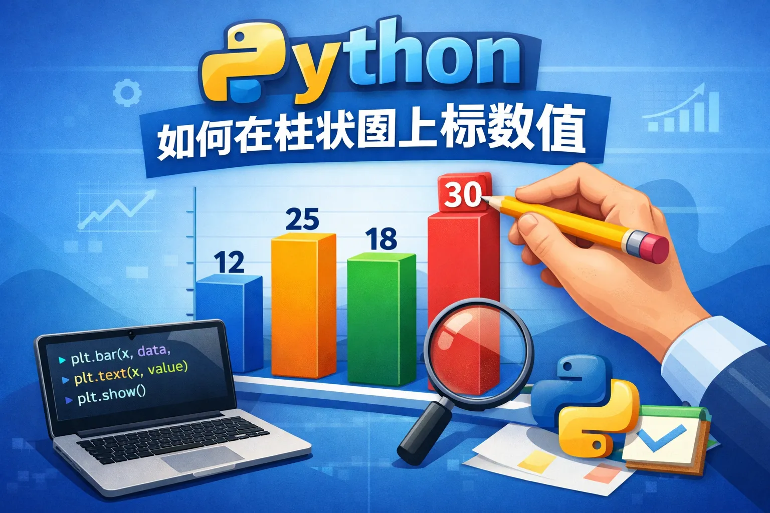 python如何在柱状图上标数值