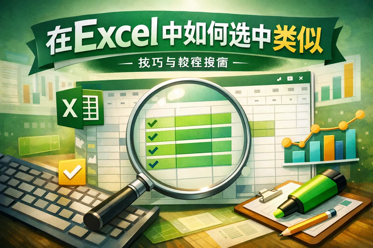 在excel中如何选中类似