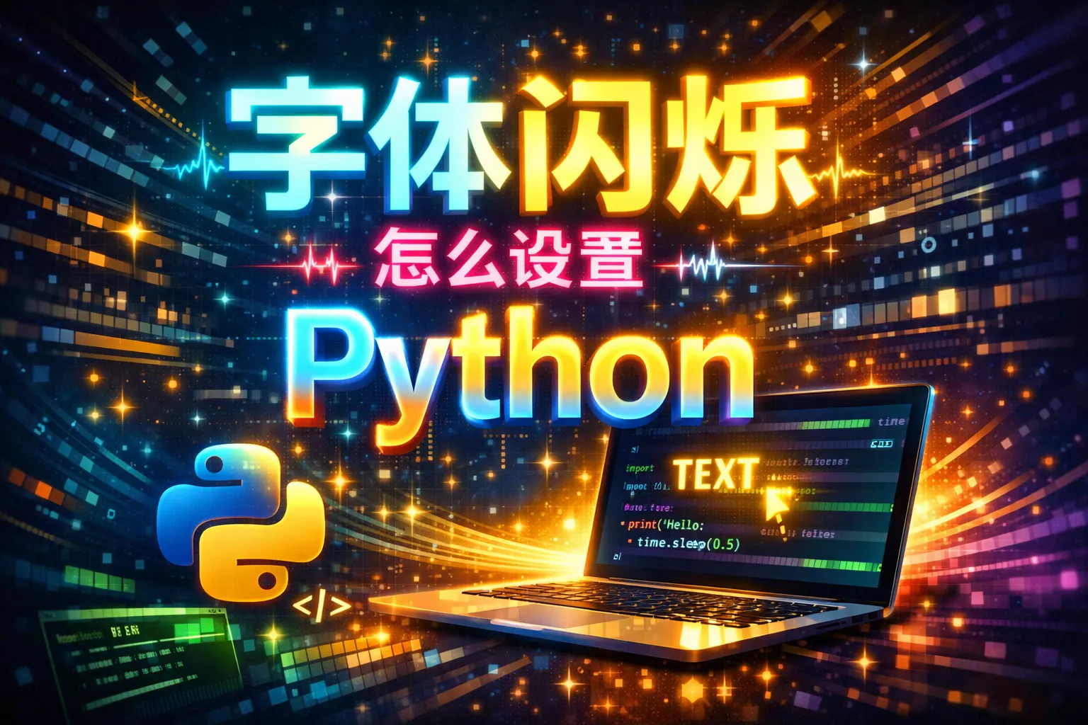 字体闪烁怎么设置python