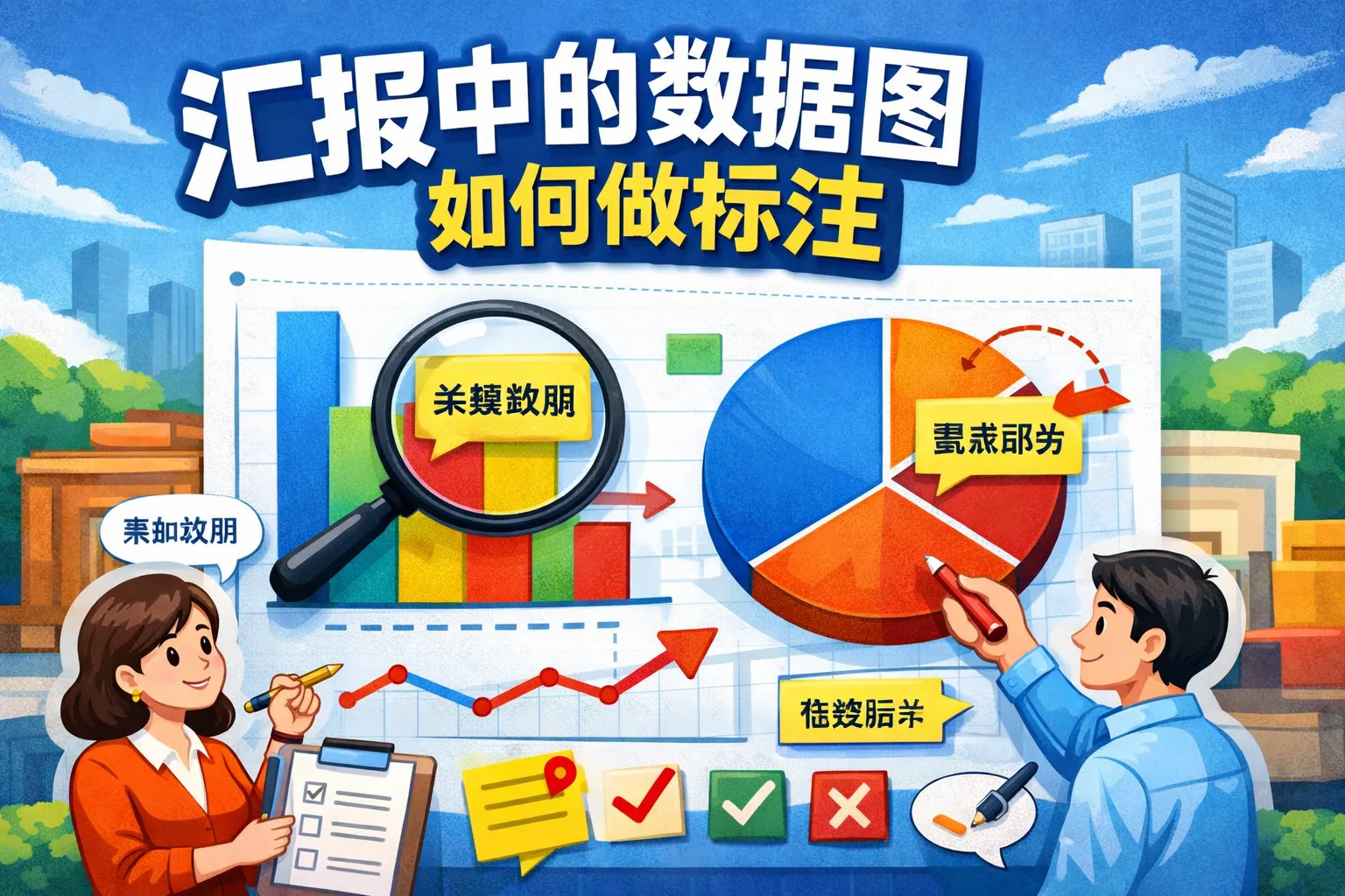 汇报中的数据图如何做标注