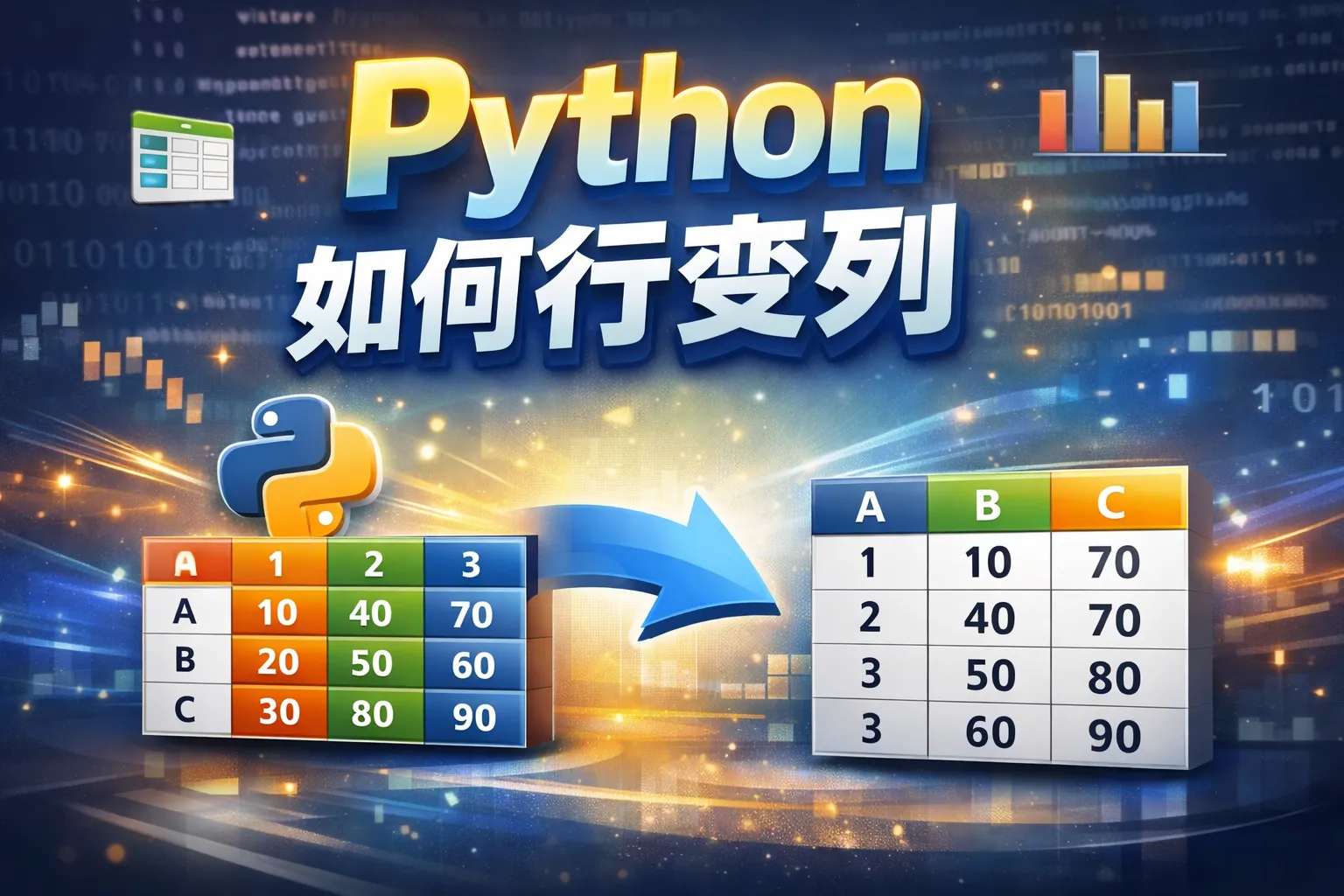 python如何行变列