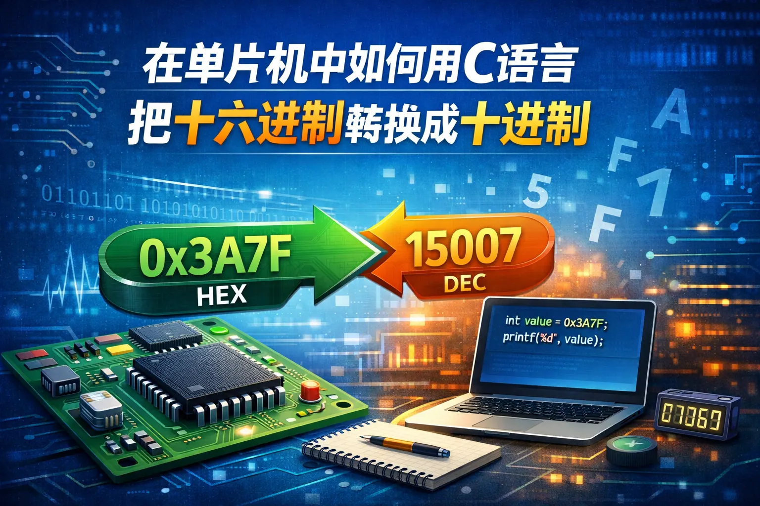 在单片机中如何用c语言把十六进制转换成十进制