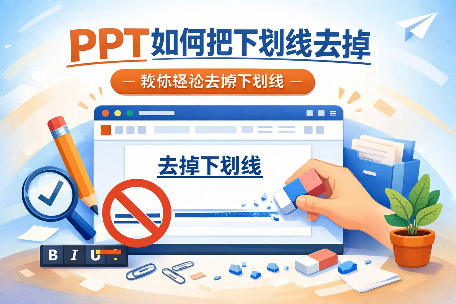 ppt如何把下划线去掉