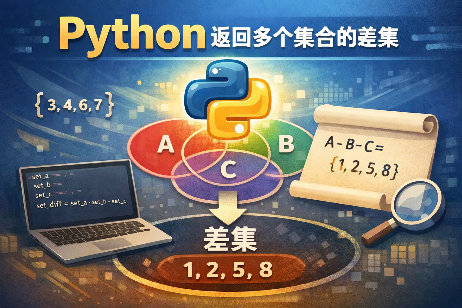 python返回多个集合的差集