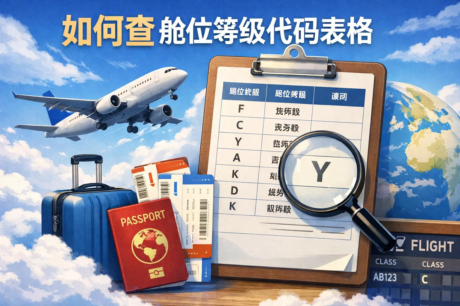 如何查舱位等级代码表格