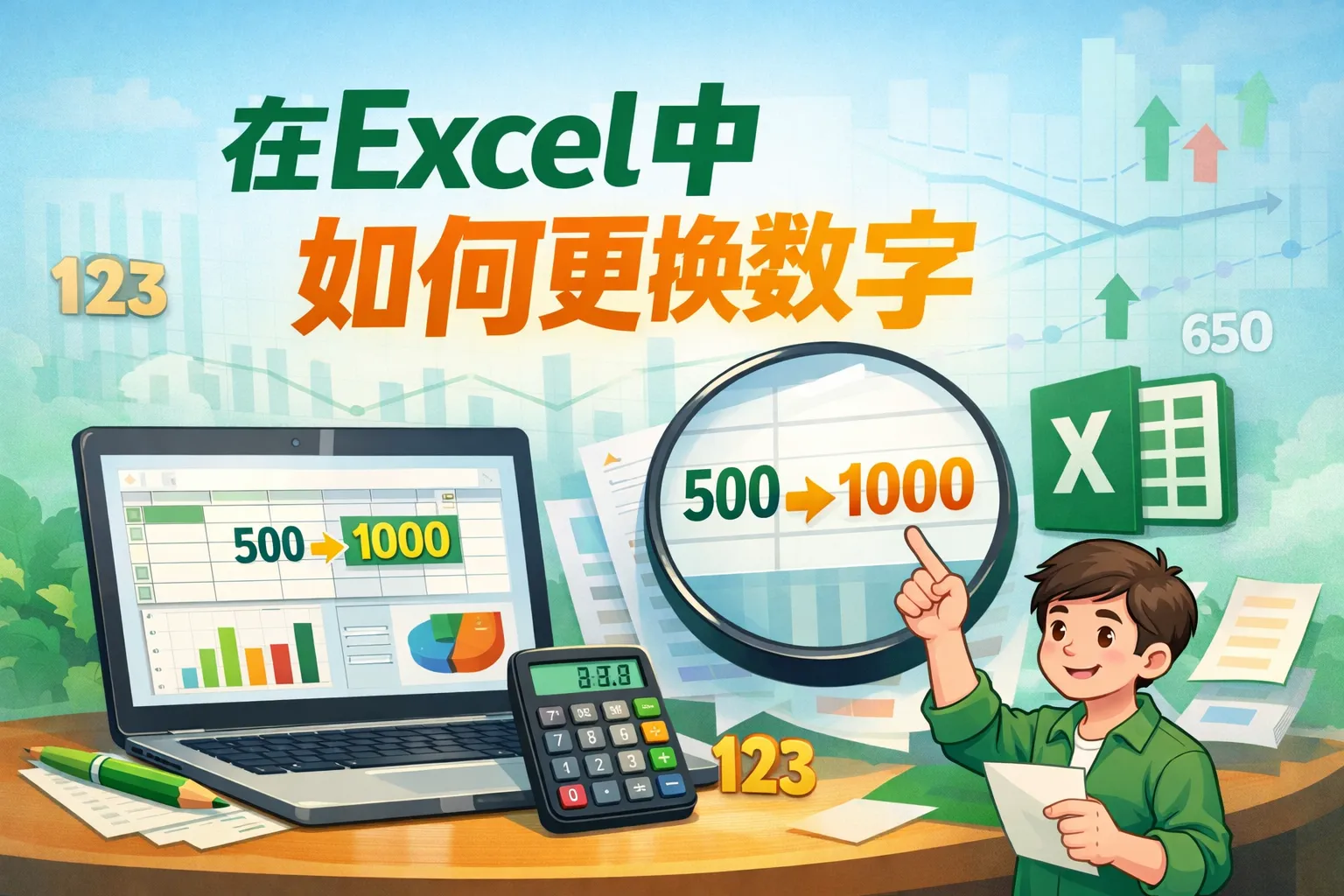 在excel中如何更换数字