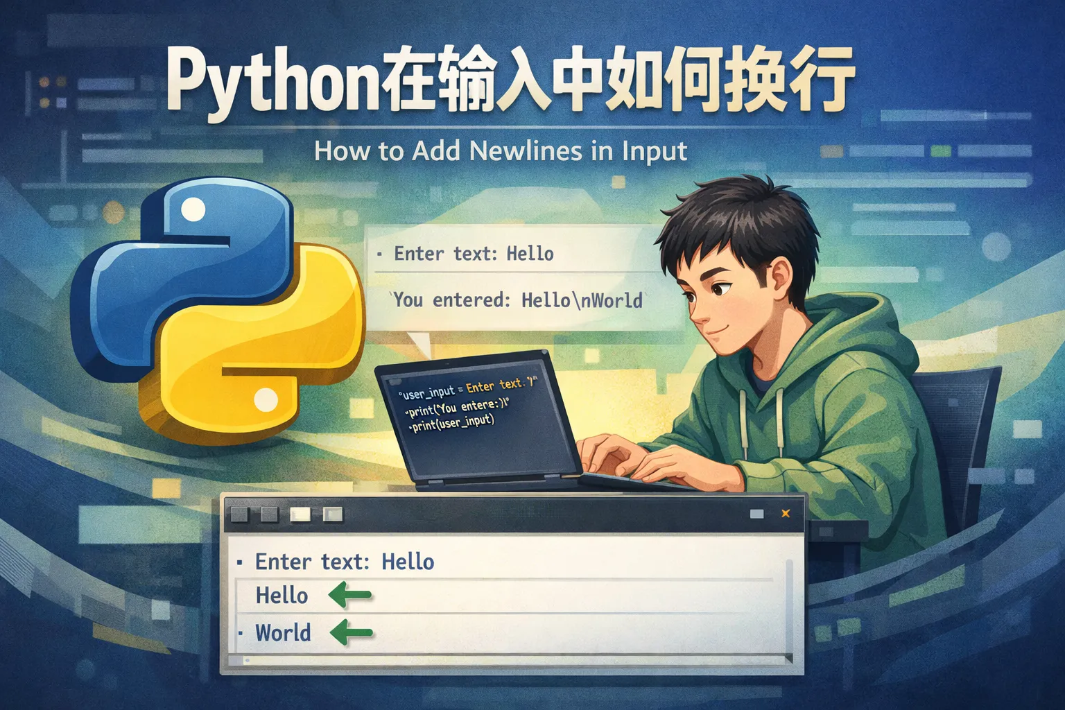 python在输入中如何换行