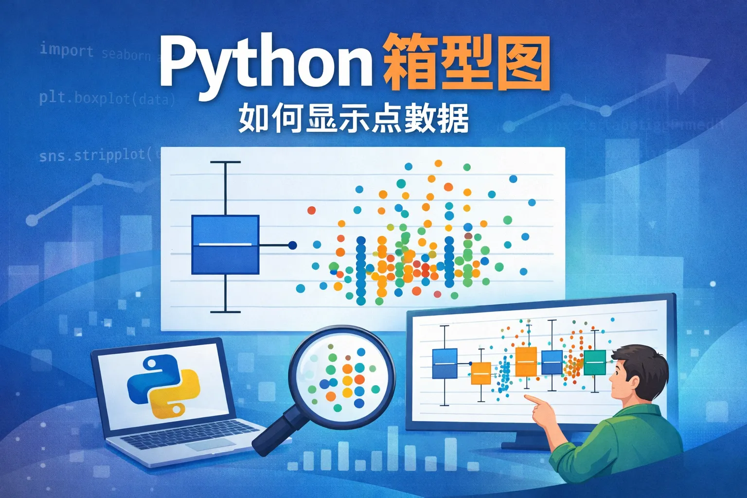 Python箱型图如何显示点数据