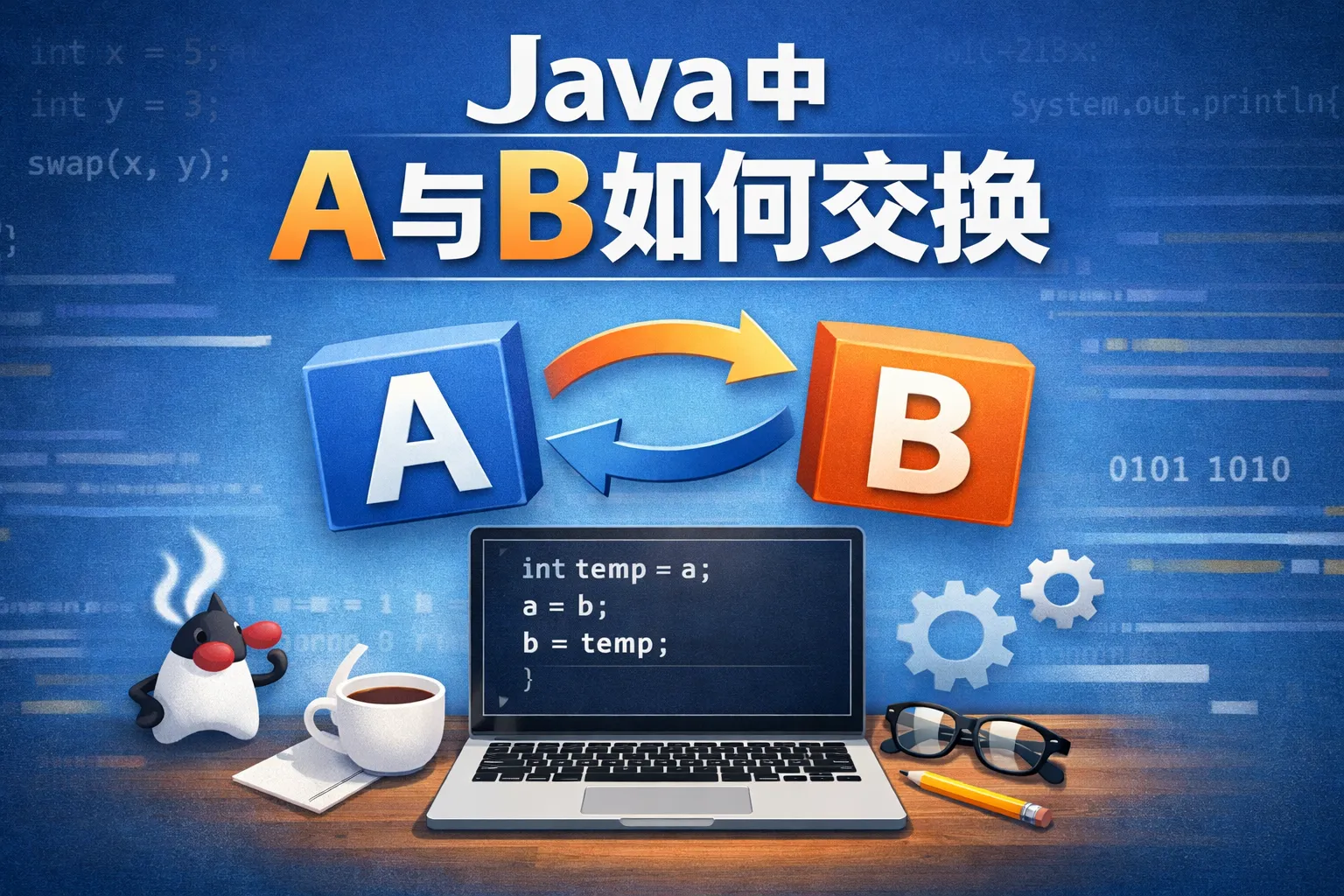java中 a b如何交换