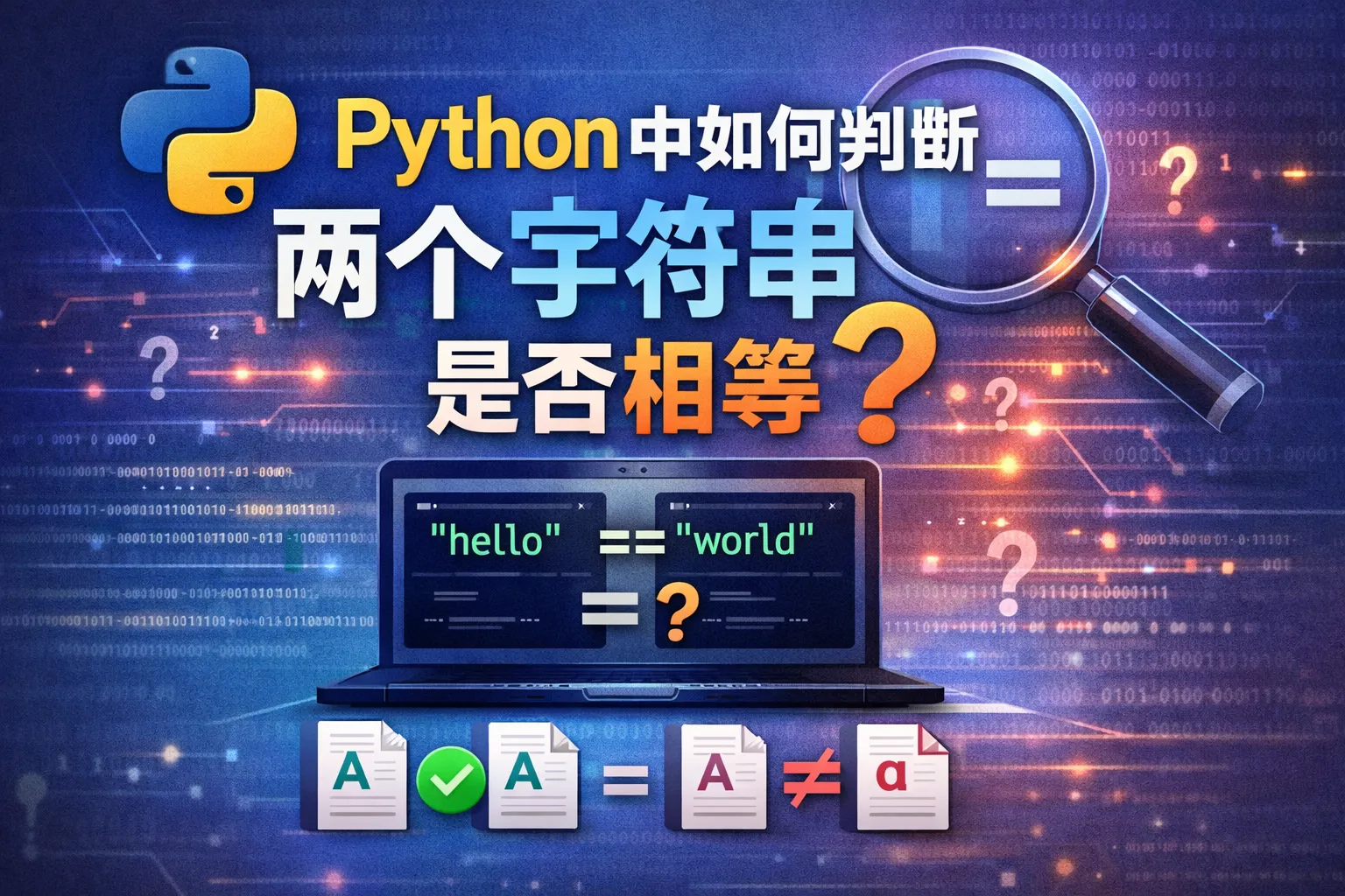 python中如何判断两个字符串是否相等