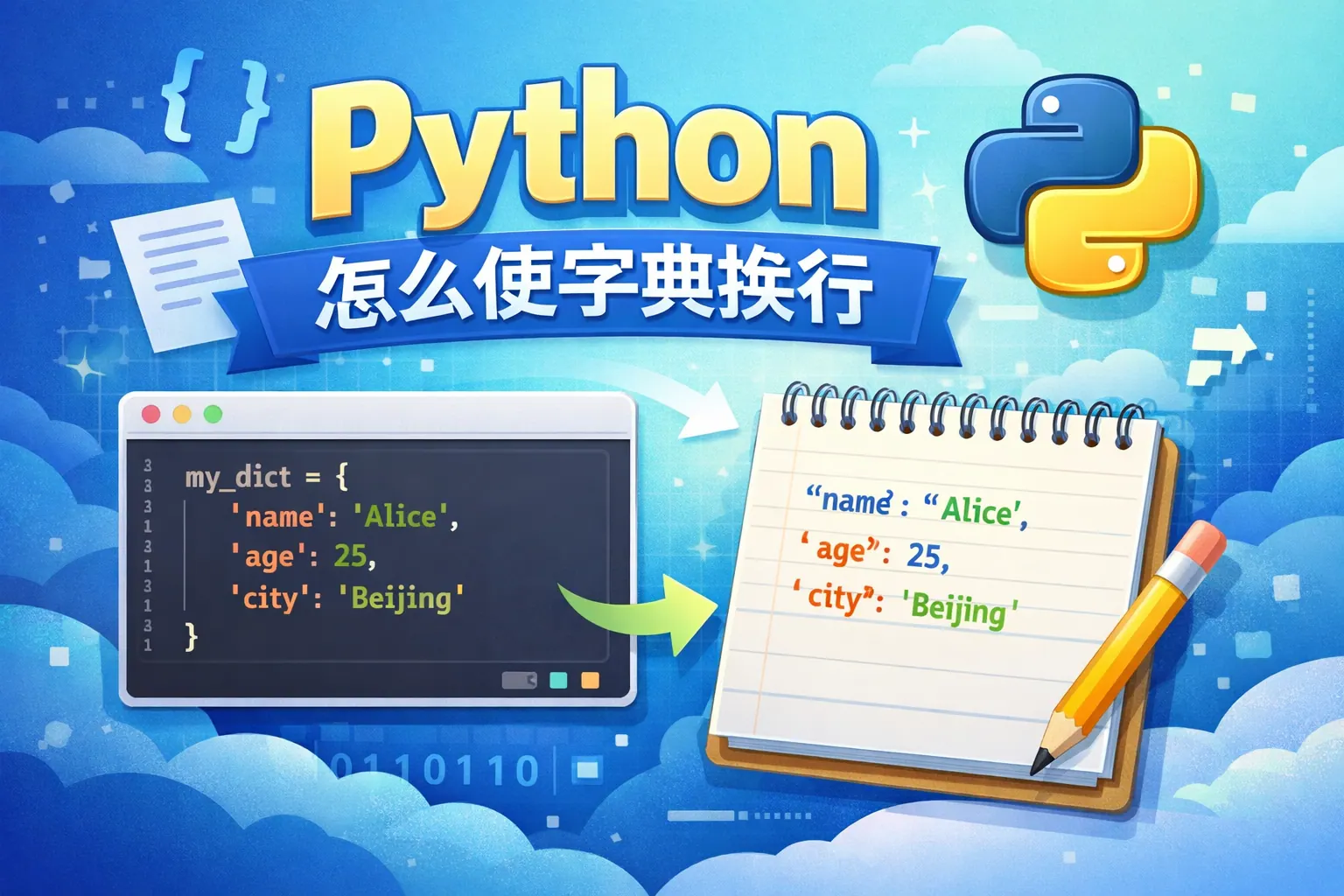 python怎么使字典换行