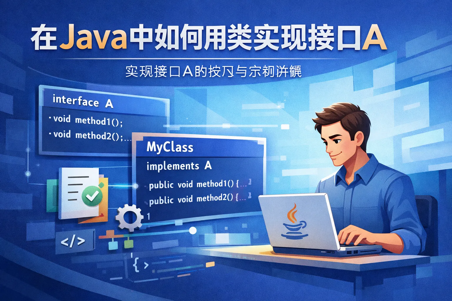 在java中如何用类实现接口A