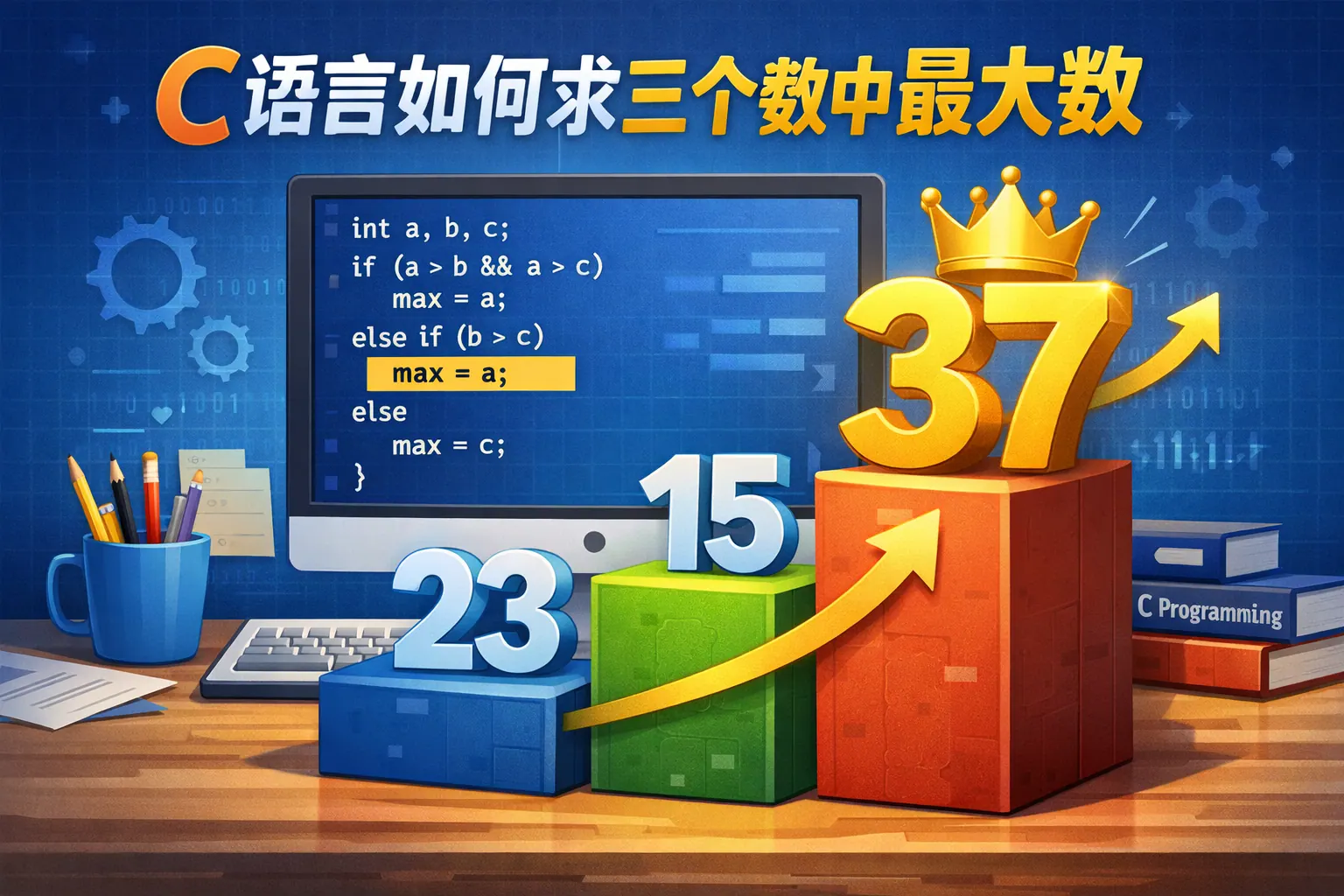c语言如何求三个数中最大数