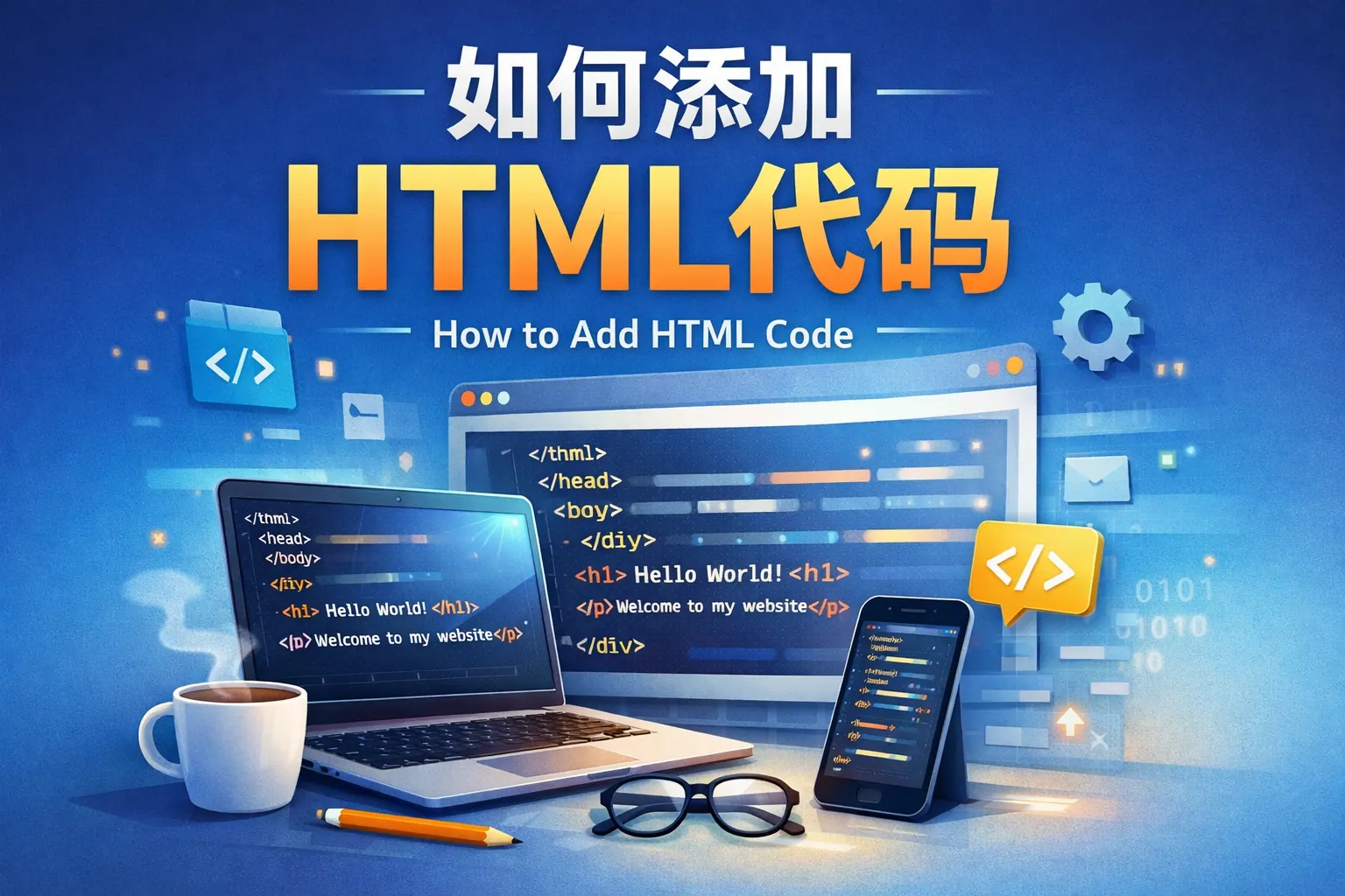 如何添加html代码