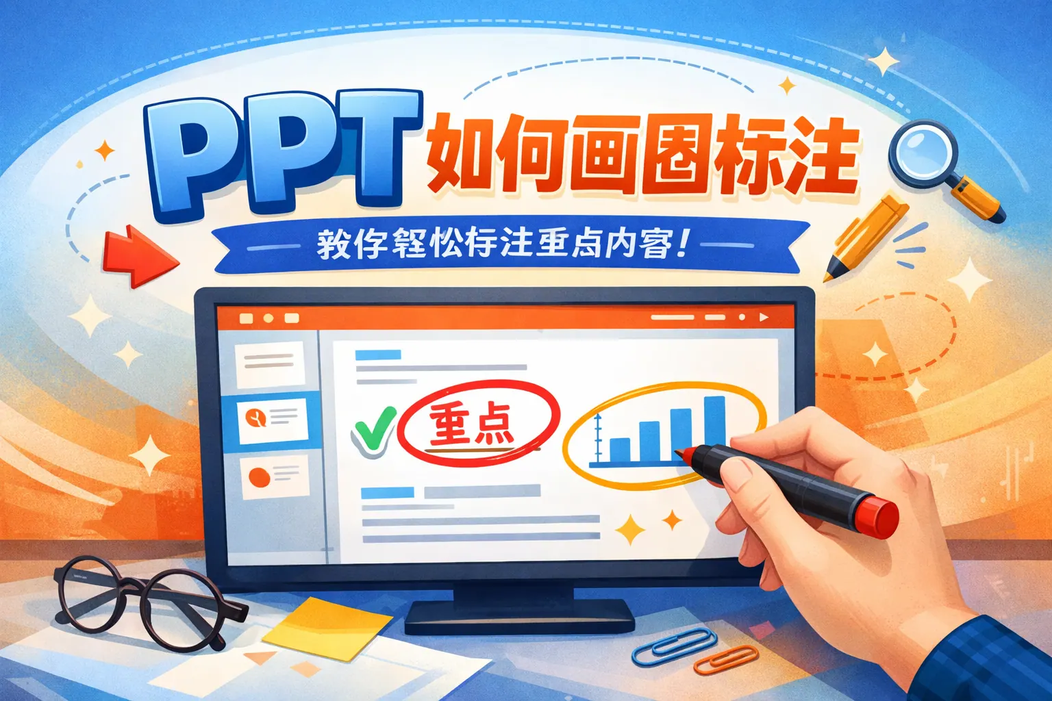 ppt如何画圈标注