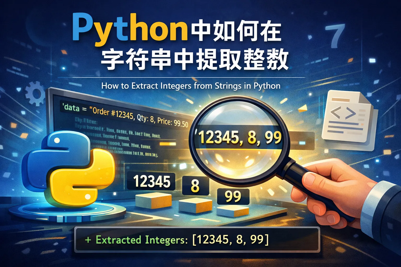 python中如何在字符串中提取整数