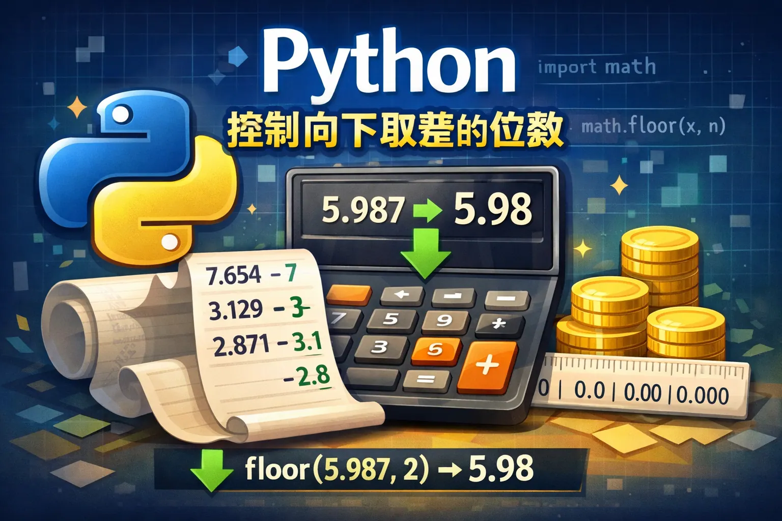 python控制向下取整的位数