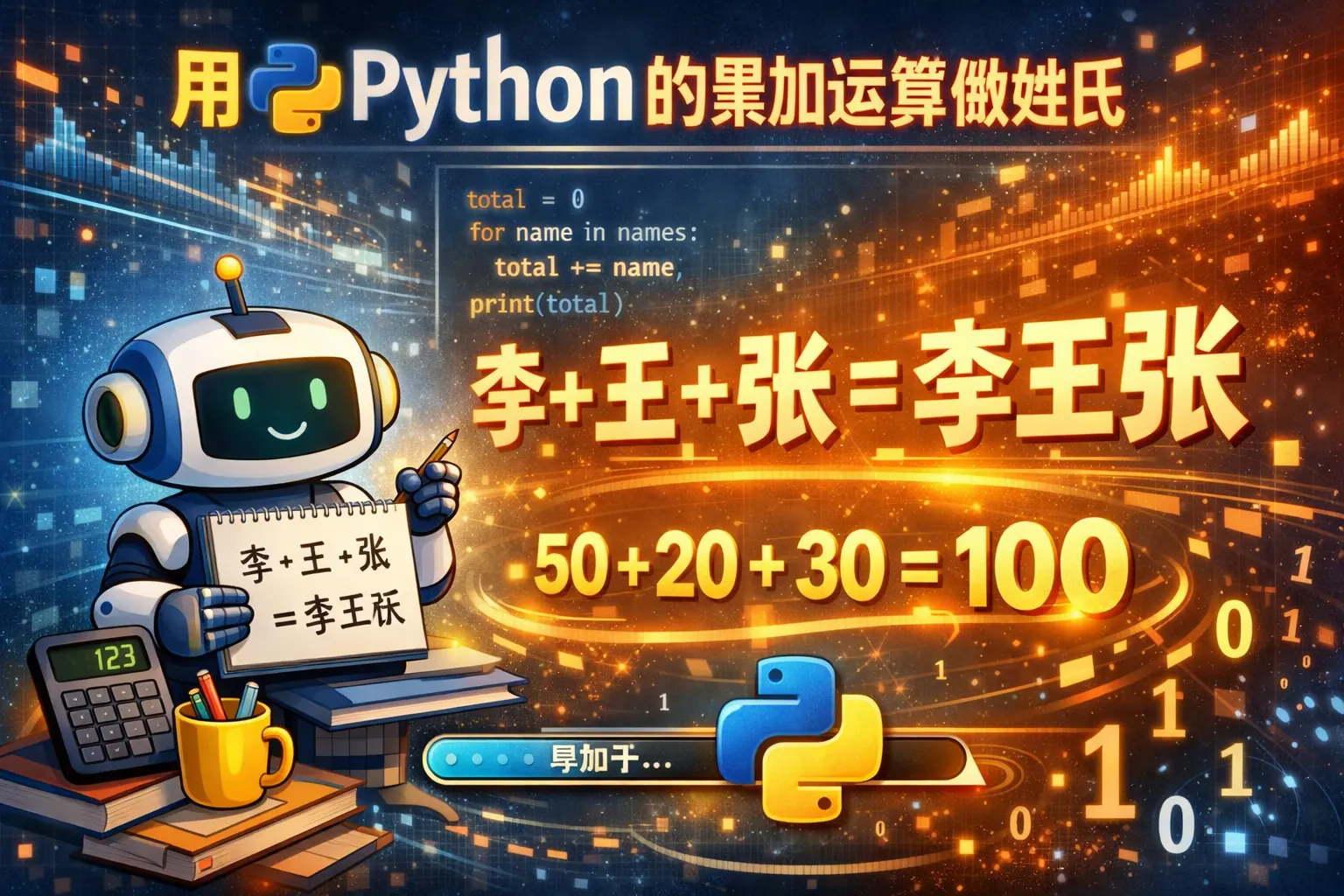 用python的累加运算做姓氏