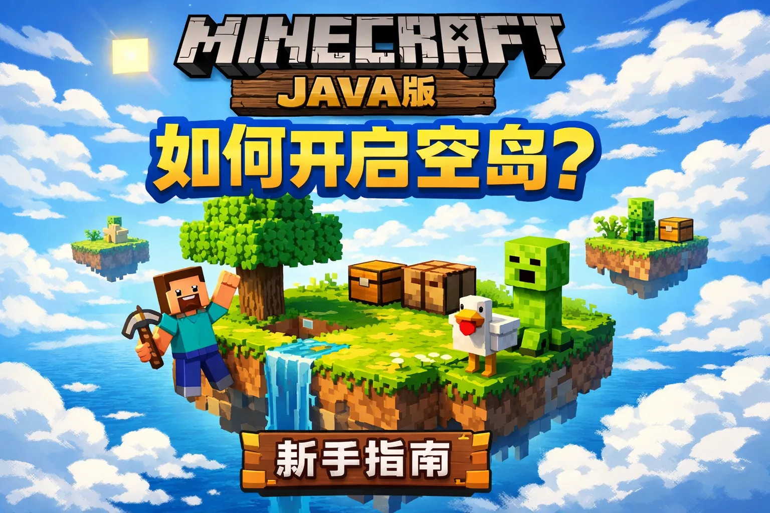 我的世界java如何开启空岛