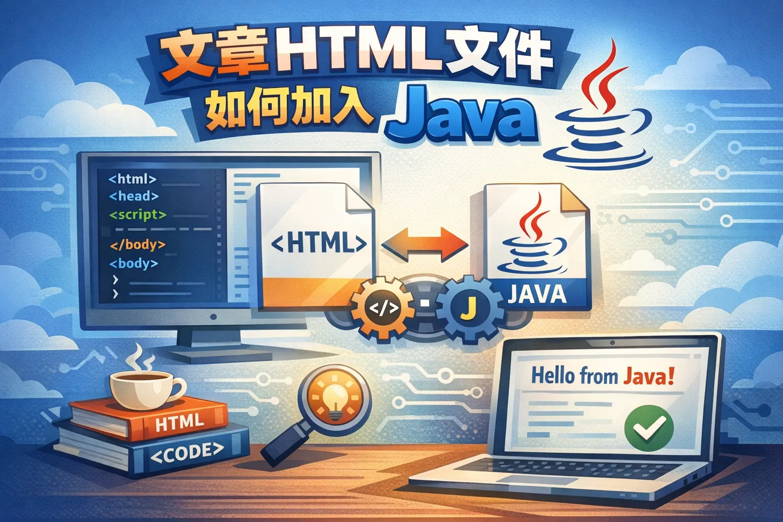 html文件如何加入java