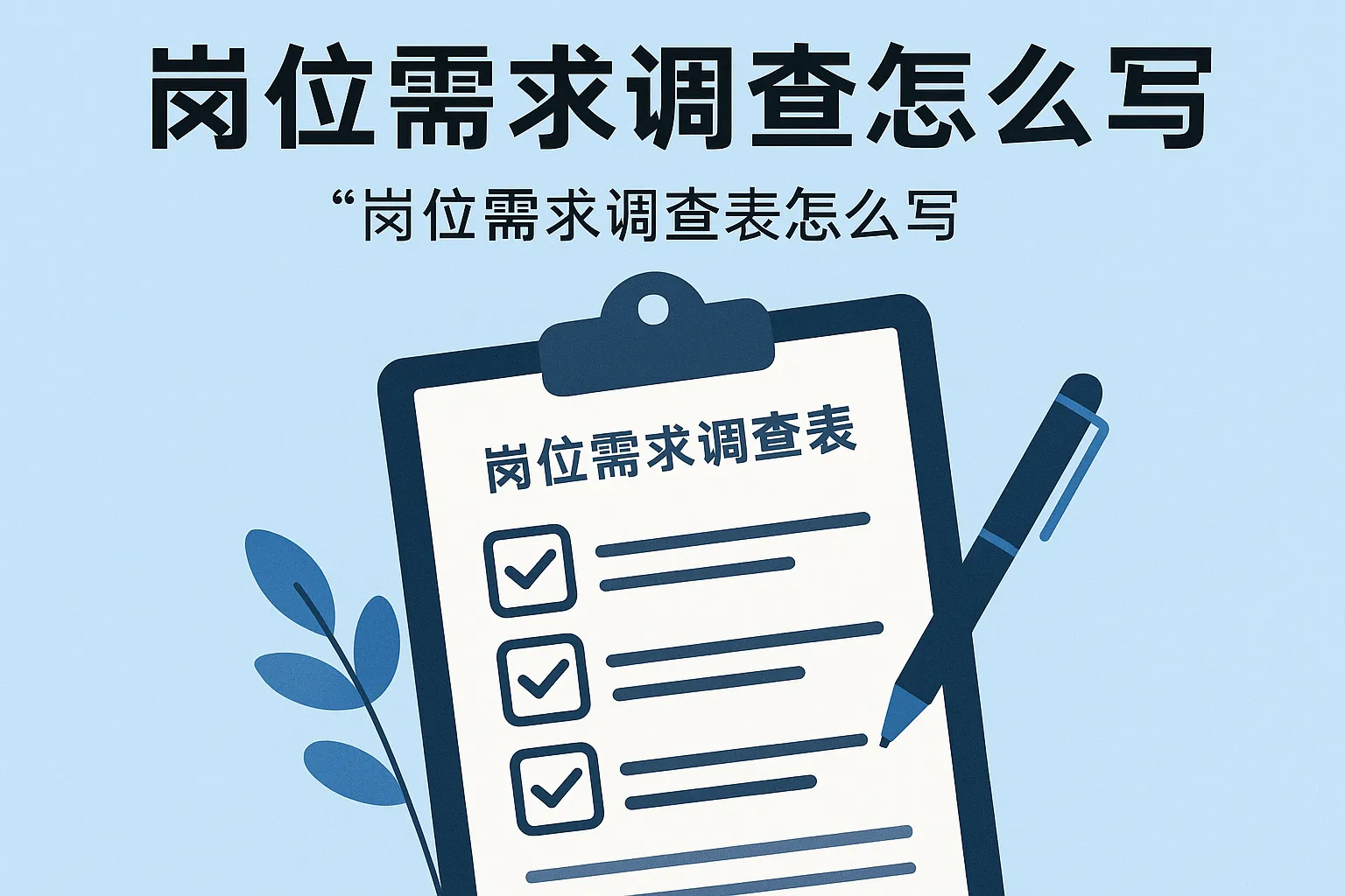 岗位需求调查表怎么写