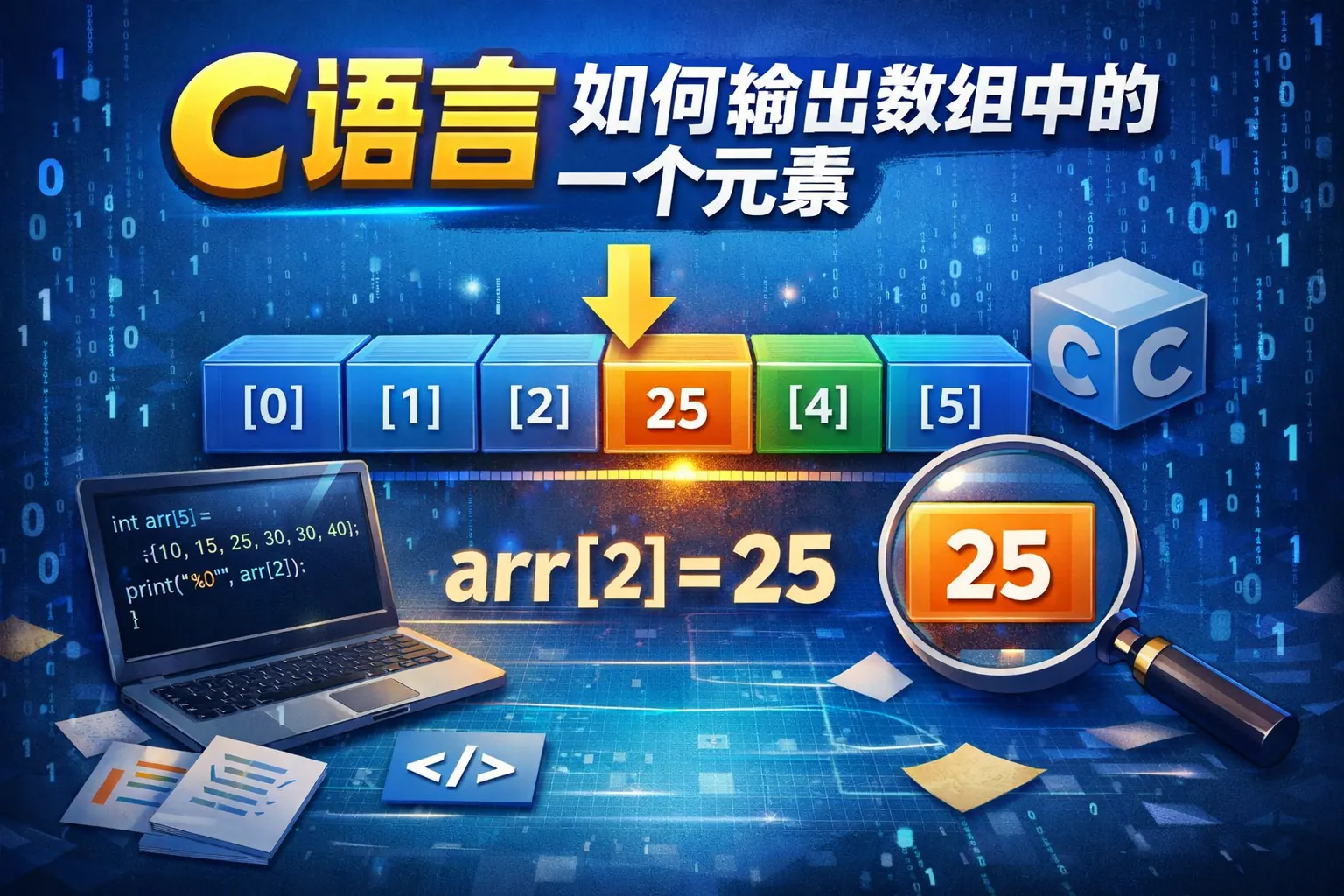 c语言如何输出数组中的一个元素个数组