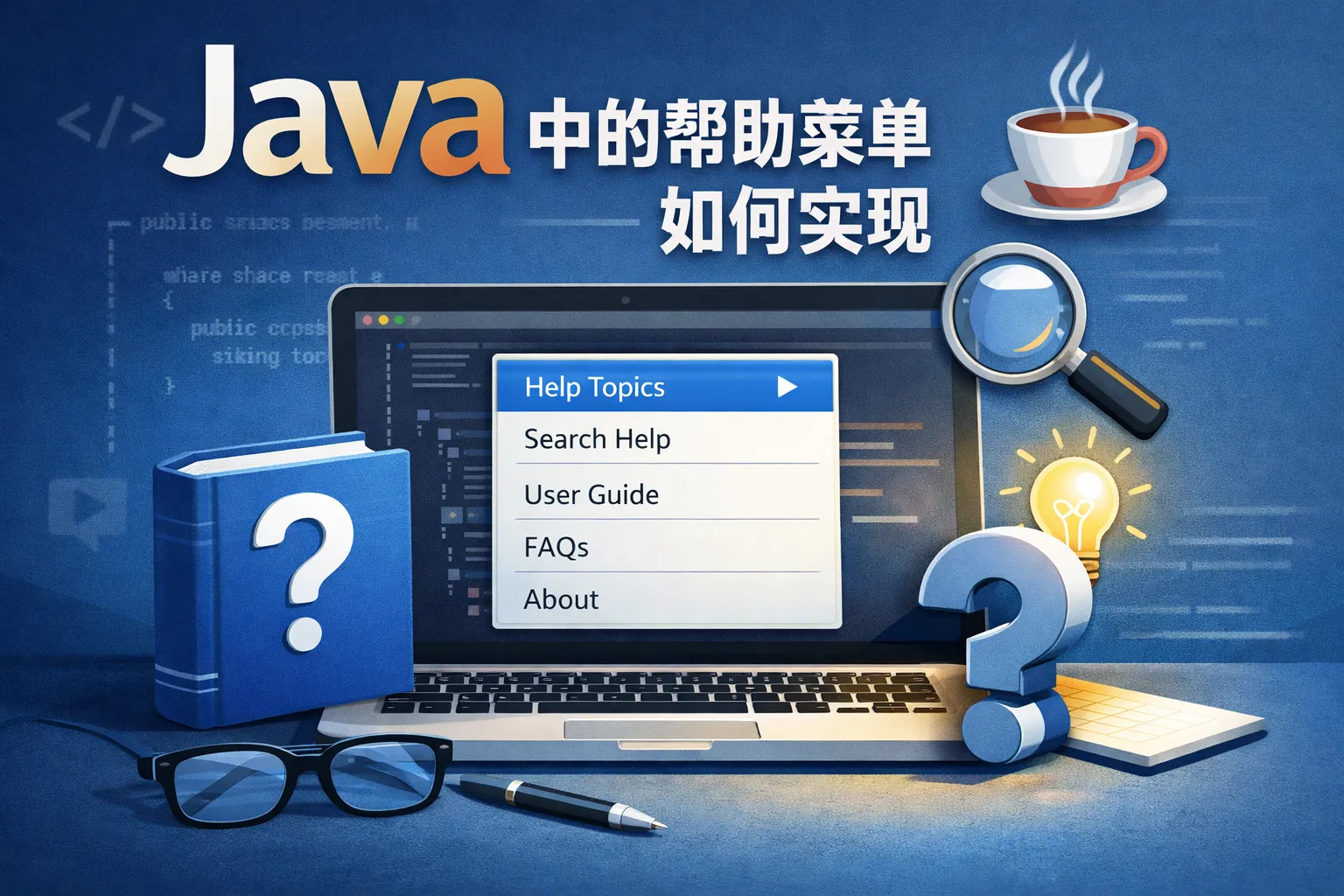 java中的帮助菜单如何实现