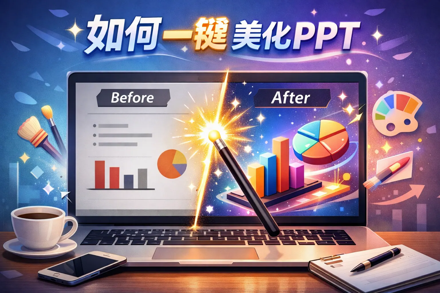 如何一键美化ppt