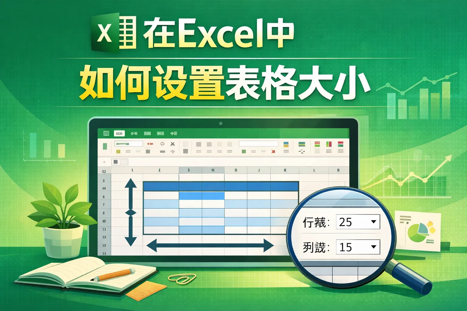 在excel中如何设置表格大小