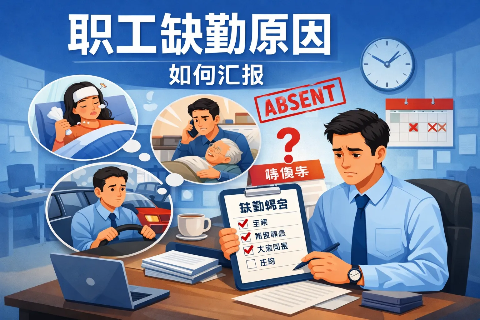 职工缺勤原因如何汇报