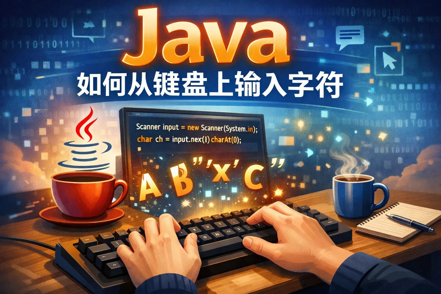 java如何从键盘上输入字符